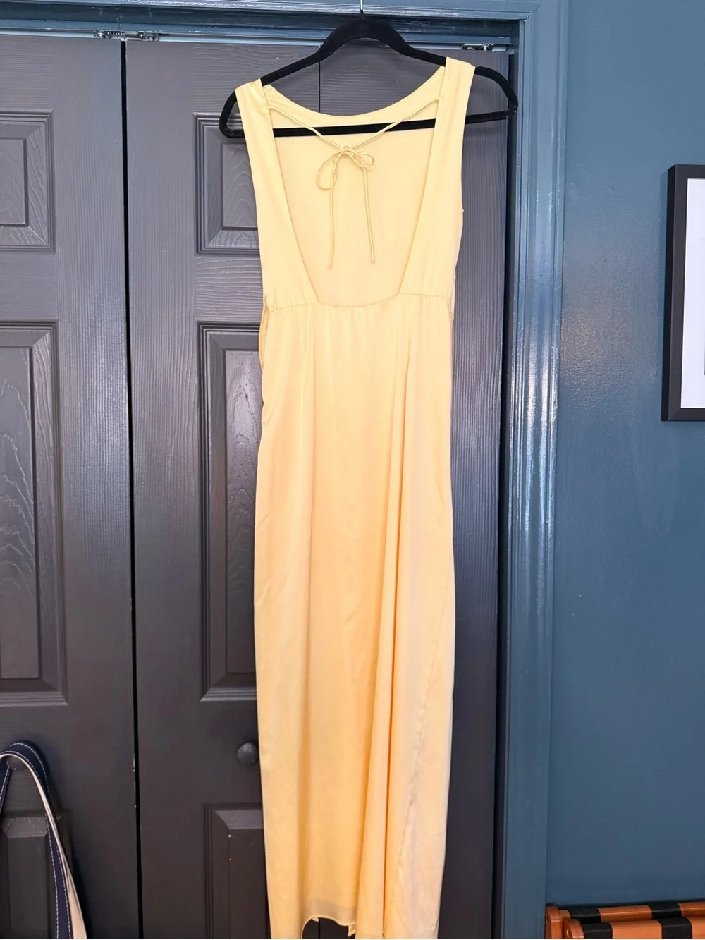 Abercrombie & Fitch | Satin Maxi Dress in Pale Yellow